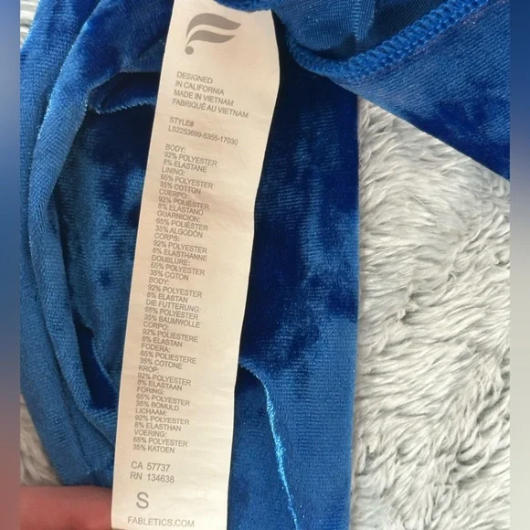 Fabletics Sapphire Velvet Hoodie - Picture 9 of 9
